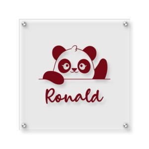 Customized Name With Panda Design Acrylic wall decor