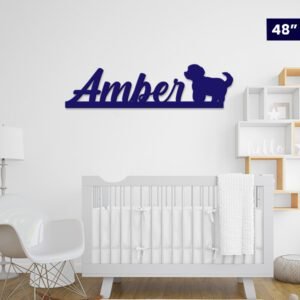 Customized Name With Puppy Sign Acrylic wall decor