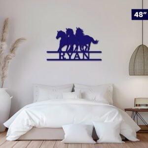 Customised Acrylic Name with Horses wall decor