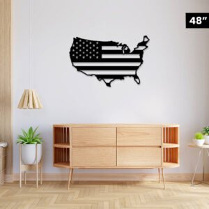 USA Flag in Map Designed Acrylic wall decor