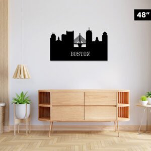 Boston with Buldings Designed Acrylic Wall Decor